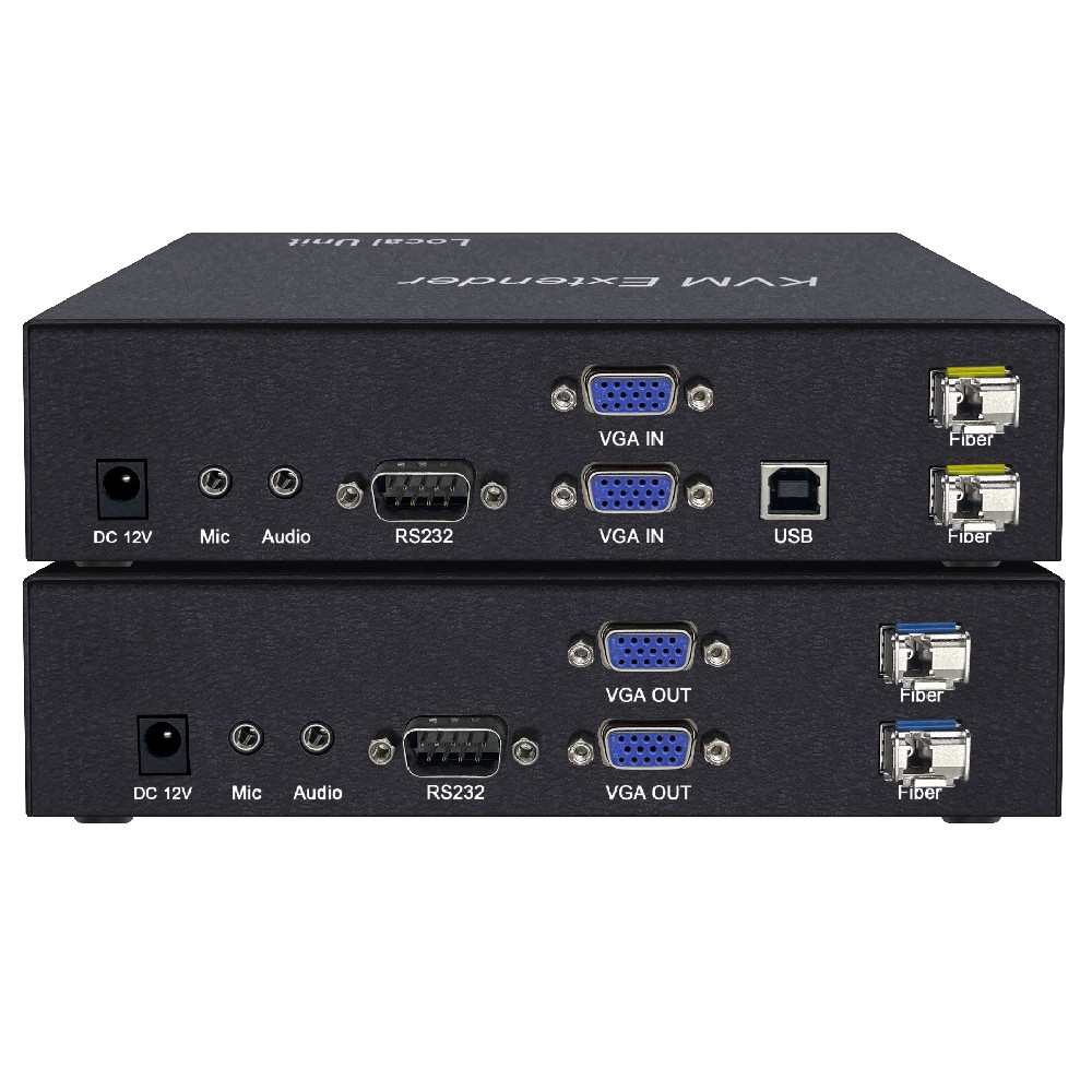Dual-channel VGAKVM HD video fiber optic extension