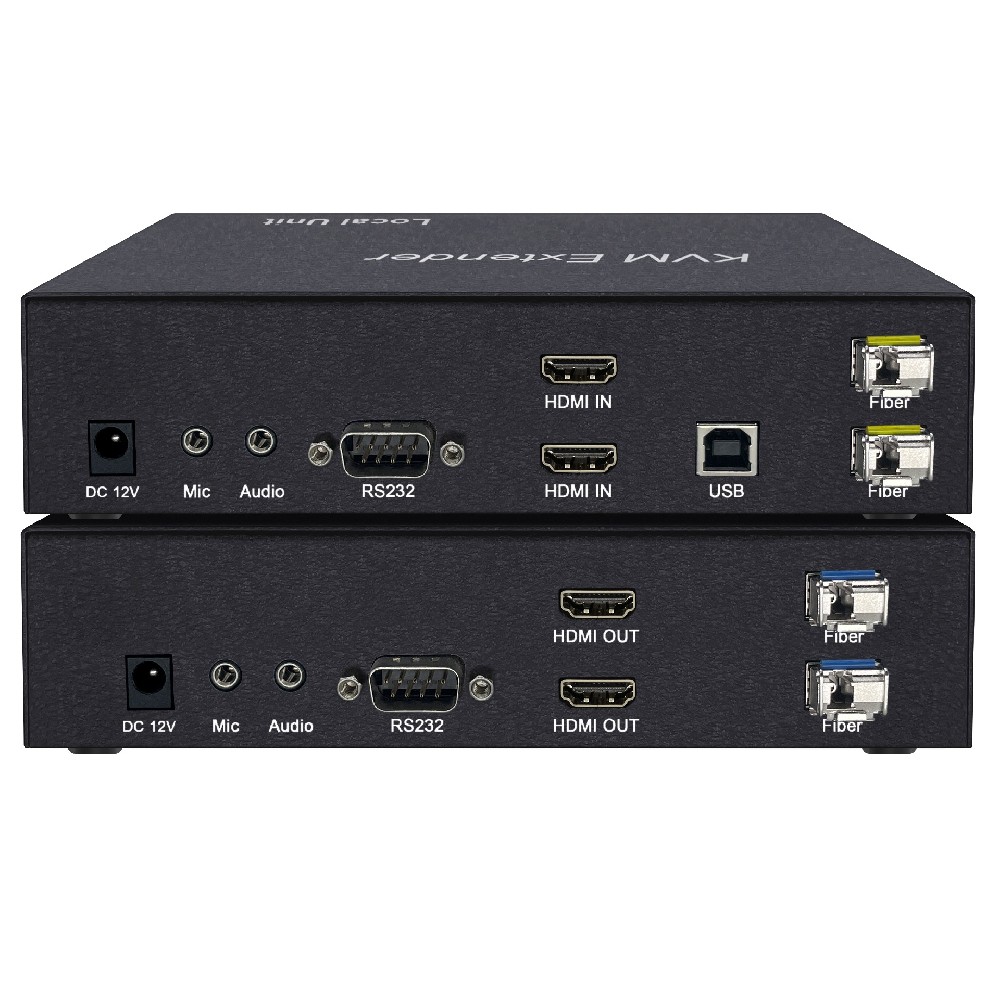 Dual-channel HDMIKVM high-definition video fiber optic extension