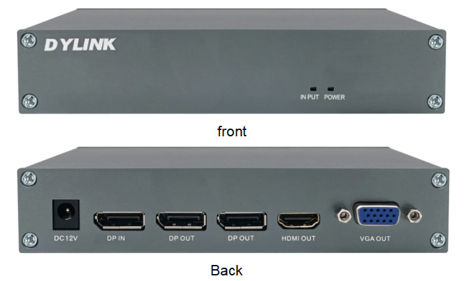 DP 1 in 4 out mixed video splitter